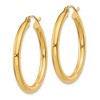 Black Bow Jewelry 3mm x 30mm 14k Yellow Gold Classic Round Hoop Earrings - 2 of 4