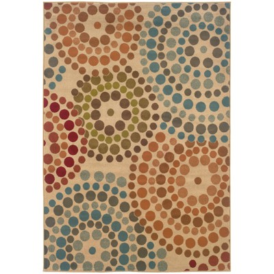 3'10"x5'5" Erica Concentric Dots Rug Gold/Blue