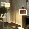 Frate Arc Floor Lamp - Height Adjustable, 90¡ã Rotatable Linen Shade, 2 Lampshade Colors, 71 Inch (Bulb Not Included)-The Pop Home - 2 of 4