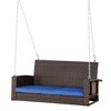 Resenkos 2-Person Wicker Swing Bench, Outdoor Patio Swing Chair With Cushions,  Perfect for Garden, Orange - 2 of 4