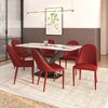 LeisureMod Dining Chair Upholstered in Leather with Metal Legs Set of 2 Seville Collection - 3 of 4