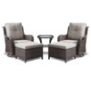 POCASSY 5PCS Patio Furniture Set with Cushioned Outdoor Swivel Rocking Chair, Ottoman and Side Table, All Weather Wicker Outdoor Conversation Set - 2 of 4