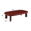 24" High Gloss Coffee Table with Metal Base and Contemporary Design for Living Room or Modern Interiors - 3 of 4