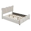 KTMBDW Twin Size/Full Size Upholstered Platform Bed with Velvet Upholstered Headboard and Wooden Slats Support, No Box Spring Needed - 4 of 4