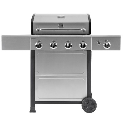 Kenmore 4-Burner Open Cart Grill with Side Burner 40406SOL-SE Stainless Steel/Black