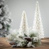 16.5"H and 12.25"H Sullivans Beaded Pearl Cone Tree - Set of 2, Christmas Decor, White - 3 of 3