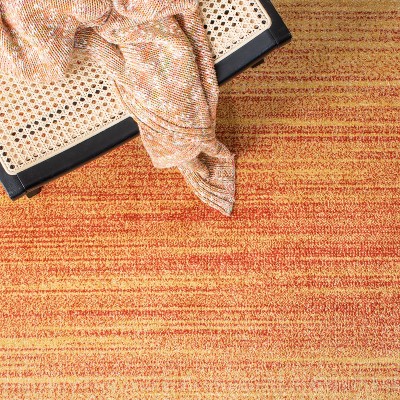 Adirondack 8' x 10' Orange and Red Synthetic Area Rug