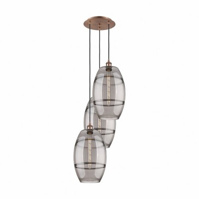Vaz - 3 Light Cord Hung Multi Pendant In Industrial Style-56.25 Inches Tall and 16.5 Inches Wide