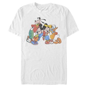 Men's Mickey & Friends Colorful Group Shot Distressed T-Shirt - 1 of 4