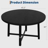 47" Round Dining Table for 4 to 6, Industrial Wooden Dinner Table with Sturdy Metal Frame, Circle Kitchen Table for Dining Room - 3 of 4