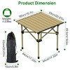 SEVOBAL Portable Folding Camping Table Lightweight Roll-up Outdoor Table with Carry Bag Collapsible Picnic Table for Beach BBQ, Beige, 54"*54"*15" - 3 of 4
