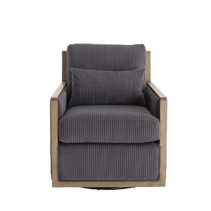 TIRAMISUBEST Dark Gray Swivel Barrel Club Chair - A Comfy Accent Sofa for the Living Room, Perfect Arm Chair for Nurseries, Hotels, Bedrooms & Offices - 1 of 4