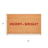 HomeRoots 24" X 36" Brown And Red Christmas Merry and Bright Outdoor Coir Door Mat - 3 of 4