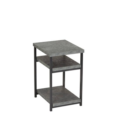 Gray Faux Concrete Slate Industrial Side Table