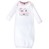 Hudson Baby Girl Cotton Gowns, Pink Happy Camper, Preemie/Newborn - 2 of 4