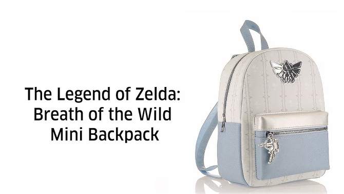 Nintendo The Legend of Zelda: Breath of the Wild 11&#34; Mini Backpack - Silver/Blue, 2 of 10, play video