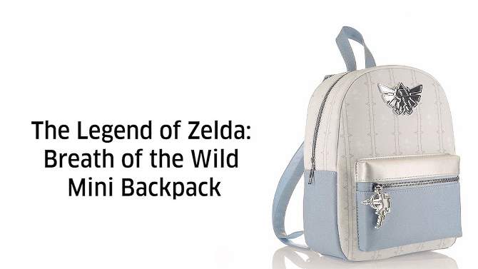 Nintendo The Legend of Zelda: Breath of the Wild 11&#34; Mini Backpack - Silver/Blue, 2 of 10, play video