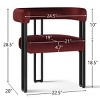Mia Velvet Dining Chairs Set of 2, Modern Design Armrest Dining Chair with Three Legs for Dining Room, Indoor Furniture - Maison Boucle - 3 of 4