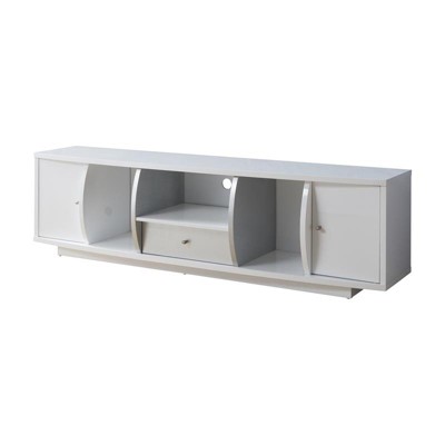 Gather Contemporary Wood 72-Inch TV Stand in Glossy White - Furniture of America