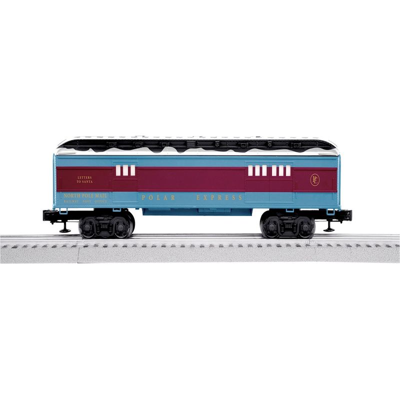 Lionel Trains The Polar Express Letters to Santa Mail Car with Snow Covered Roof, Interior Illumination, and Operating Couplers, Blue/Red, 1 of 6