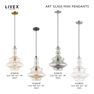 Champagne Glass Mini Pendant with Antique Brass Finish