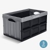 CleverMade Collapsible 3pk 46L 100% Recycled Storage Bin Stone - 3 of 4
