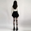 Anna-Kaci Women's Sheer Tights with Wrapped Ribbon Illusion and Gothic Layered Design - 4 of 4