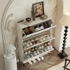 TiramisuBest White color shoe cabinet  with 4 doors 1 drawers,large space for storage - 3 of 4