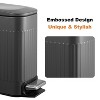 LunaLulinlk Gray Stainless Steel 1.6 Gallon Bathroom Trash Can with Lid, Small Trash Can - 4 of 4