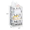 VECELO Shoe Rack X-shaped Foldable Shoe Shelf Space-Saving Shoe Storage Organizer, No Assembly, Gray - 3 of 4