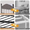 Twin Daybed with Trundle, Twin Bed Frame with Sturdy Metal Foldable Trundle, Sofa Bed with Stylish Headboard for Living Room, Bedroom and Guest Room - 4 of 4