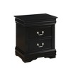 NicBex Elegant Nightstand with 2 Drawers Bedside Table with Metal Pulls Antique-Style End Table for Living Room, Bedroom, Black - 2 of 4