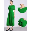 Allegra K Women's Ruffles Short Sleeve Asymmetrical Neck Pleated Hem Midi Dress - 2 of 4