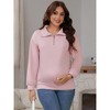 INSPIRE CHIC Women's Nursing Maternity Zipper Shirt Pregnancy Long Sleeves Polo Tops Breastfeeding Sweatshirt - 3 of 4