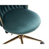 NicBex Adjustable Height Home Office Chair with Golden Metal Base and Wheels for Work Study Vanity,Bedroom - 4 of 4