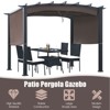 Tangkula Outdoor Retractable Pergola 10 x 10ft Patio Pergola Gazebo Sun Shade Shelter Canopy w/Heavy Duty Steel Frame for Beach - 4 of 4