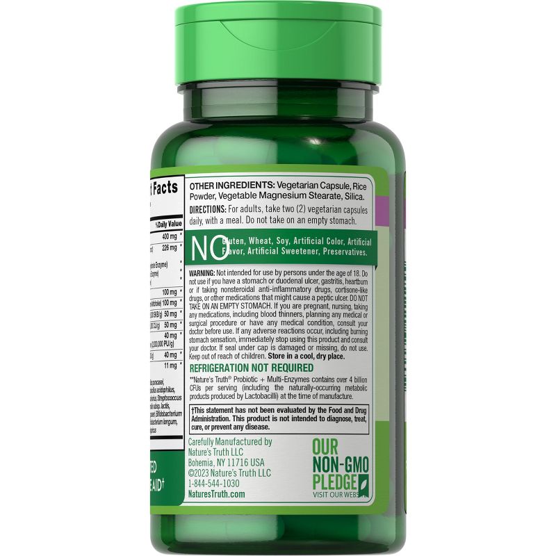 Nature's Truth Probiotics with Enzymes | 60 Capsules, 3 of 6