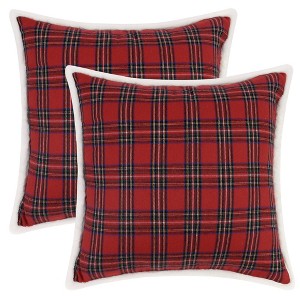 Unique Bargains Home Office Restaurant Double-Sided Plaid Decorative Pillow Covers 2 Packs - 1 of 4