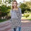 Anna-Kaci Women's Color Block Leopard Print Hoodie with Kangaroo Pocket - 4 of 4