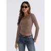 Fashion V Neck Slim Fitted Long Sleeve Crop Tops Y2K Basics Outfits Clothes Women's 2025 Fall - 3 of 4