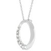 Slickblue Women's Cubic Zirconia Circle Pendant Necklace, 1 Carat, Rhodium Finish, 16” Link Chain - 2 of 3