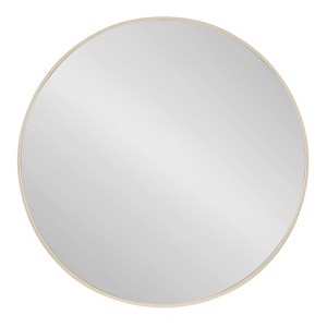 Kate and Laurel Zayda Metal Round Mirror, 24" Diameter, Natural - 1 of 4
