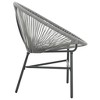 vidaXL Patio Moon Chair Poly Rattan Gray - 3 of 4