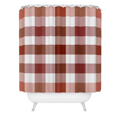 Lisa Argyropoulos Harvest Plaid Terracotta Shower Curtain Red - Deny Designs