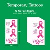 Big Dot of Happiness Pink Ribbon Hope Temporary Tattoos - Breast Cancer Awareness Support Event Favors - 12 Sheets (60 Tattoos) - 4 of 4