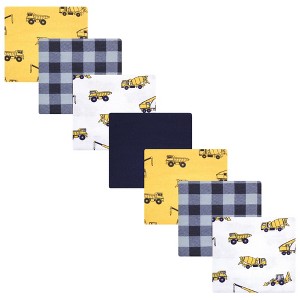 Hudson Baby Infant Boy Cotton Flannel Receiving Blankets Bundle, Construction, One Size - 1 of 4