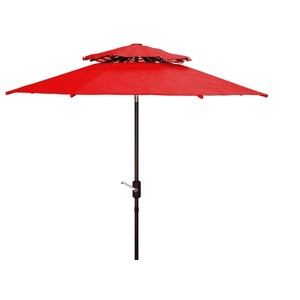 Athens 9Ft Double Top Crank Umbrella - PAT8207 - Safavieh - 1 of 3