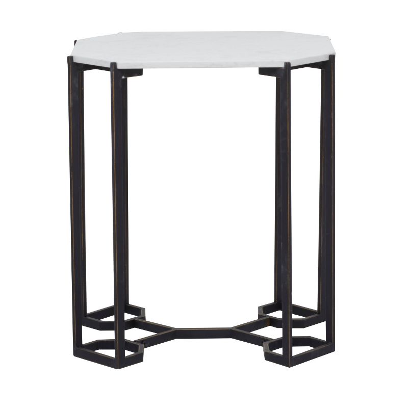 Contemporary Metal and Marble Geometric Accent Table White - Olivia &#38; May, 3 of 9