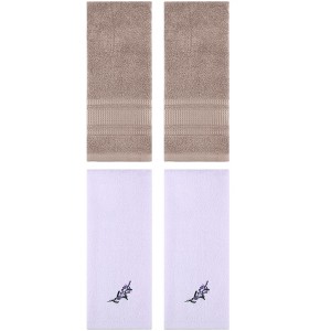 REGALWOVEN 4 Pcs Bathroom Home Decor Cotton Soft Absorbent Floral Hand Towel 13" x 29" - 1 of 4