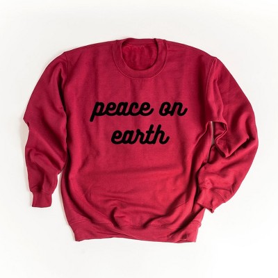 Simply Sage Market Women's Graphic Sweatshirt Peace On Earth Bold Cursive